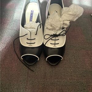Ralph Lauren Black and White Heels